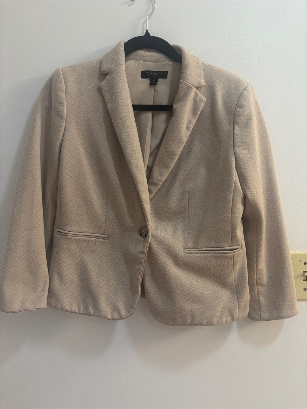 Ann Taylor Light Beige Single-Button Blazer